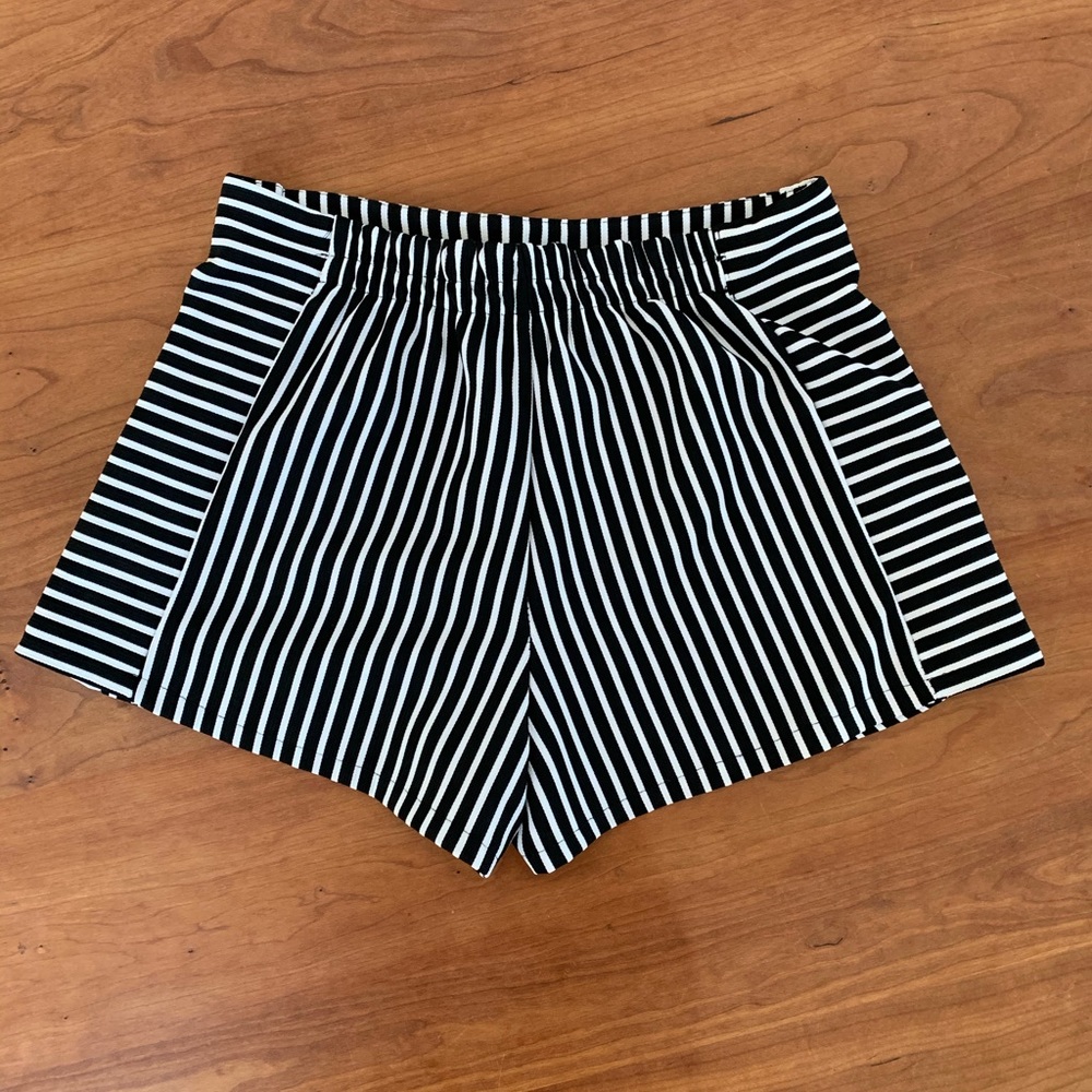 Black and White Striped Skort